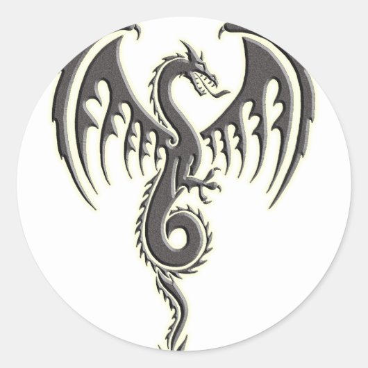 Stammesdrache Runder Aufkleber (Vorderseite)