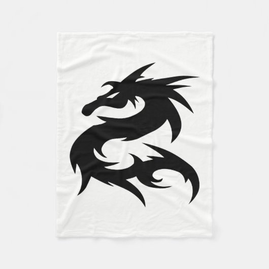 Stammesdrache Silhouette Fleecedecke (Vorderseite)