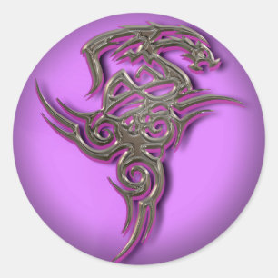 Stammesdrachenaufkleber Runder Aufkleber