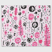 Stammeseleganz: Rosa, Schwarz und Weiß Geschenkpapier (Flach)