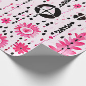 Stammeseleganz: Rosa, Schwarz und Weiß Geschenkpapier (Ecke)
