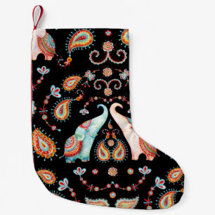 Stammeselementar: Watercolor Paisley Muster. Kleiner Weihnachtsstrumpf