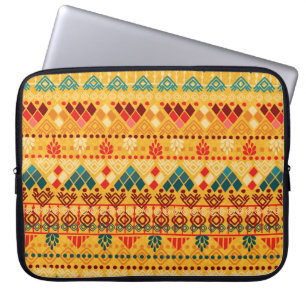 Stammeselemente, vielseitiges, nahtloses Muster. Laptopschutzhülle