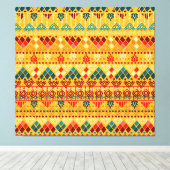 Stammeselemente, vielseitiges, nahtloses Muster. Leinwanddruck (Insitu (Holzboden))