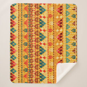Stammeselemente, vielseitiges, nahtloses Muster. Sherpadecke