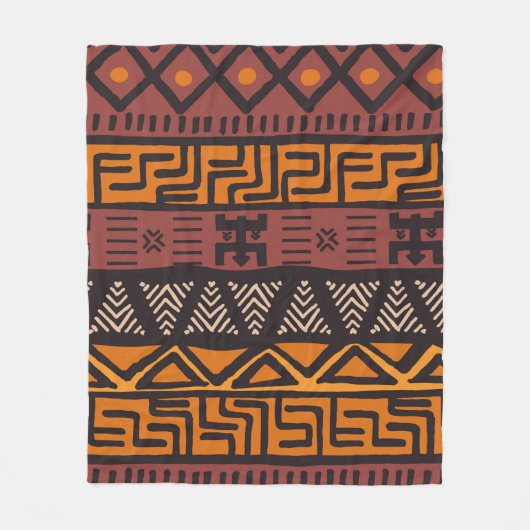 Stammesfarbenes böhmisches Muster mit Geom Fleecedecke (Vorderseite)