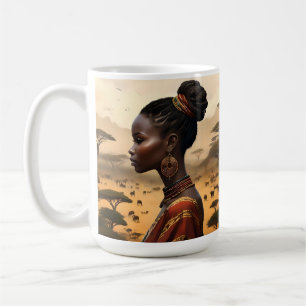 Stammesfrauen, die ihre afrikanische Landschaft be Kaffeetasse
