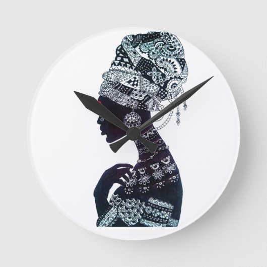 Stammesfrauen runde wanduhr (Vorderseite)