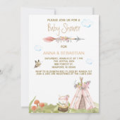 *~* Stammesfürst Boho Fox Wald Einladung (Rückseite)