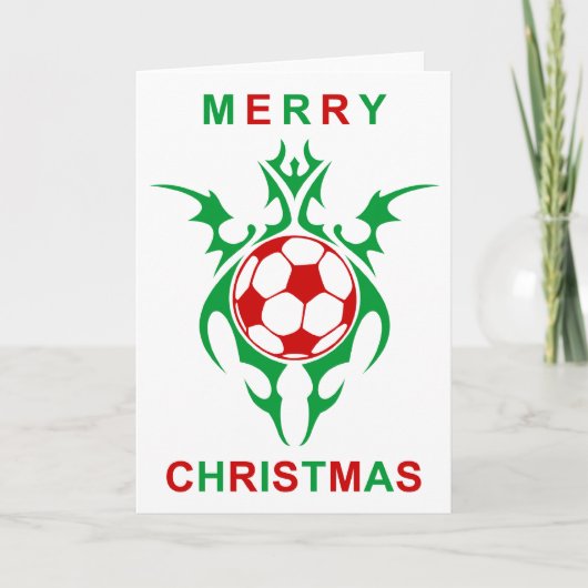 Stammesfußball-Weihnachten Feiertagskarte (Vorderseite)