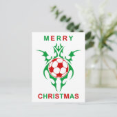 Stammesfußball-Weihnachten Feiertagspostkarte (Stehend Vorderseite)