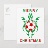 Stammesfußball-Weihnachten Feiertagspostkarte (Vorne/Hinten)