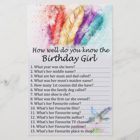 Stammesfüther Wie gut kennen Sie den Geburtstag? (Vorderseite)