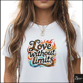 Stammesgeometrische Liebe ohne Grenzen Flammen T-Shirt