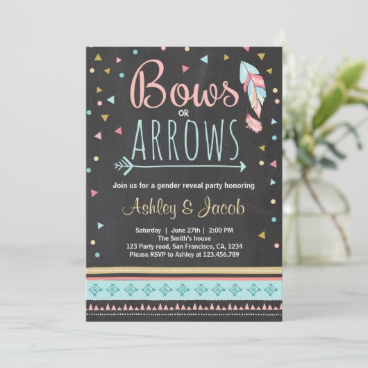 Stammesgeschlecht enthüllt Einladung Junge oder Mä (Stehend Vorderseite)