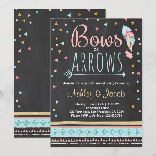 Stammesgeschlecht enthüllt Einladung Junge oder Mä (Vorne/Hinten)