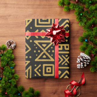 Stammesgold Geometrisch Geschenkpapier