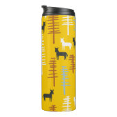 StammesHintergrund mit Pferden und Bäumen, kreativ Thermosbecher (Nach rechts gedreht)