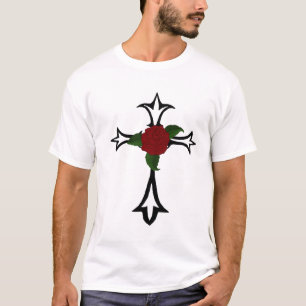 Stammeskreuz mit einem T - Shirt einer Rote Rose