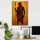 "Stammeskrieger | Afrikanische Erbwände-Kunst Poster (Heimbüro)