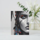 Stammeskrieger Postkarte (Stehend Vorderseite)