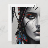 Stammeskrieger Postkarte (Vorne/Hinten)