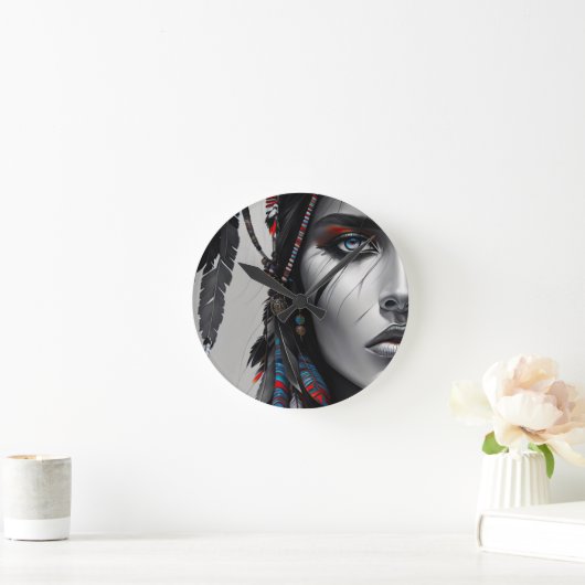 Stammeskrieger Runde Wanduhr (Zuhause)