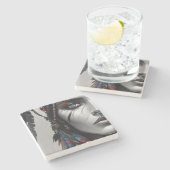 Stammeskrieger Steinuntersetzer (Seitenansicht)