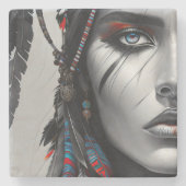 Stammeskrieger Steinuntersetzer (Vorderseite)