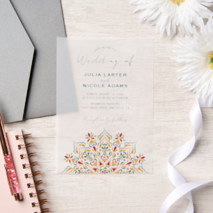 Stammeskultur-Landeskultur-Krest-Mandala-Hochzeit Pergament Einladungen