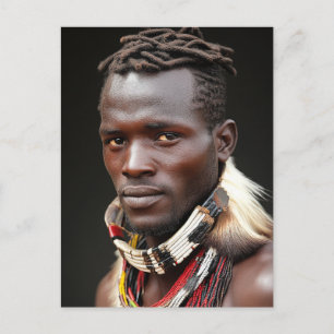 Stammeskunst für einen afrikanischen Mann Postkarte