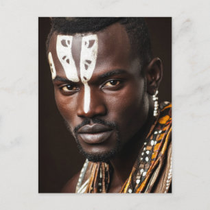 Stammeskunst für einen afrikanischen Mann Postkarte
