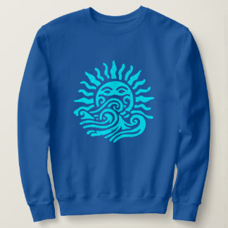 Stammeskunst von Sonne und Ozeanwellen Sweatshirt