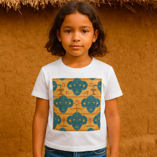 Stammesmaske Afrikanisches Ethnisches Gesichtsmust T-Shirt