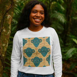 Stammesmaske Afrikanisches ethnisches Gesichtsmust T-Shirt