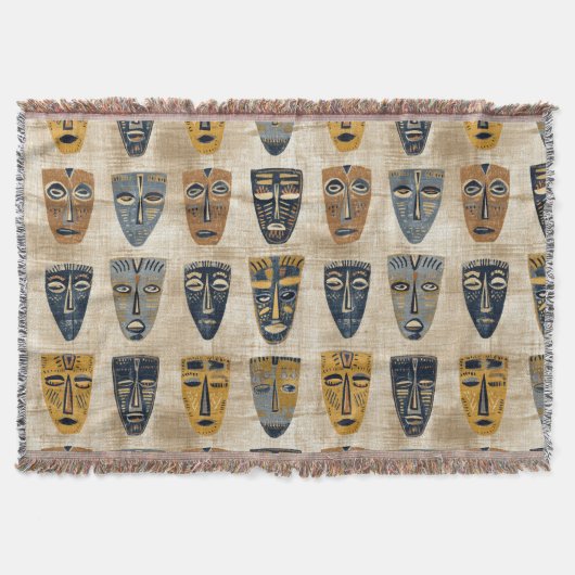 Stammesmaske Boho-Muster Decke (Vorderseite)