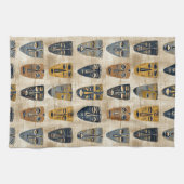 Stammesmaske Boho-Muster Geschirrtuch (Horizontal)