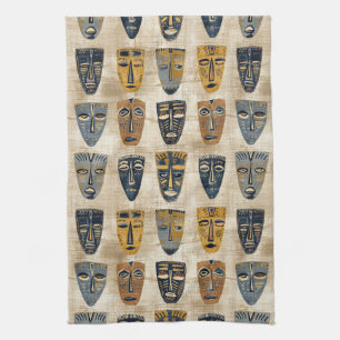 Stammesmaske Boho-Muster Geschirrtuch