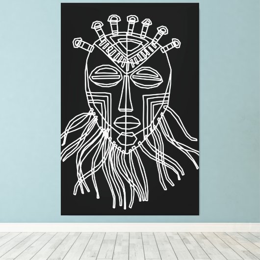 Stammesmaske Leinwanddruck (Insitu (Holzboden))