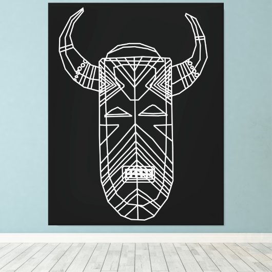 Stammesmaske Leinwanddruck (Insitu (Holzboden))