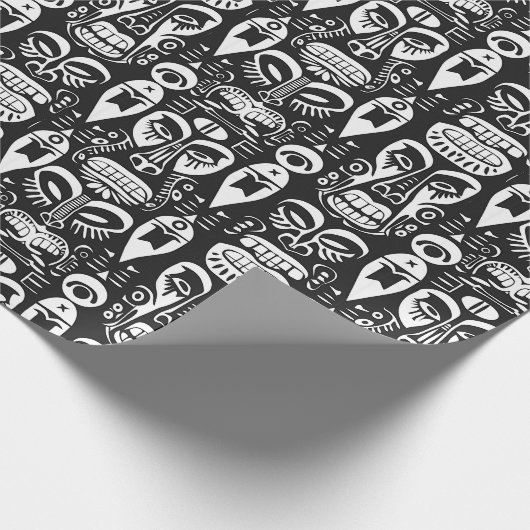 Stammesmasken Geschenkpapier (Ecke)