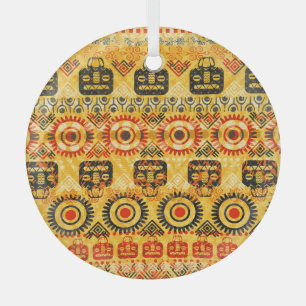 Stammesmotive: nahtloses ethnisches Muster. Ornament Aus Glas