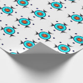 Stammesmuster in Türkis Geschenkpapier (Ecke)