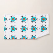 Stammesmuster Türkis Badhandtuch Set (Handtuch)