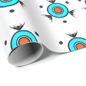 Stammesmuster Türkis Geschenkpapier (Rolleneckpunkt)