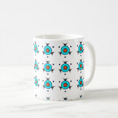 Stammesmuster Türkis Kaffeetasse (VorderseiteRechts)