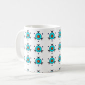 Stammesmuster Türkis Kaffeetasse (Vorderseite Links)
