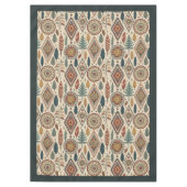 Stammesnative Ethnic Feathers pastellblaues Kupfer Tischdecke (Vorderseite)