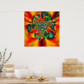 Stammespass. Plakatdruck Fraktal Rasse Farbe Poster (Küche)