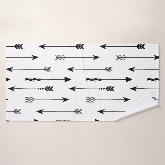 Stammespfeile auf weißem Hintergrund. Nahtloses Pa Badehandtuch (Badehandtuch)